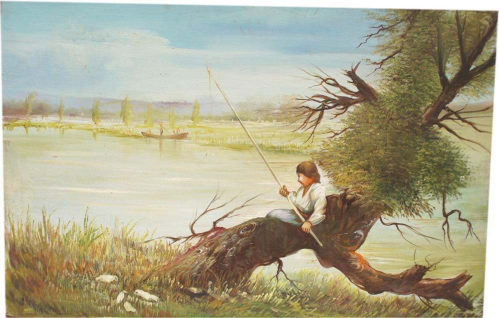 PAOILA16 A Small Boy Fishing - The Antique Hut